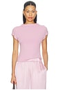 view 1 of 4 Karlie Slit Neck Tee in Soft Pink