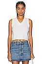 view 1 of 4 Sterling Cropped V Neck Tank Top in Gardenia