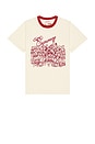 view 1 of 5 Restaurant Tee in White & Red