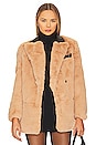 view 1 of 5 Myra Faux Fur Coat in Oatmeal
