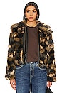 view 1 of 5 Arlowe Faux Fur Jacket in Green Multi