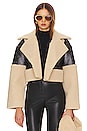 view 1 of 5 Alaina Faux Leather Coat in Black