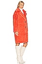view 3 of 4 Maxwell Faux Fur Coat in Firey Coral