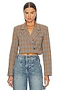 view 2 of 5 Rupi Cropped Blazer in Grey Plaid