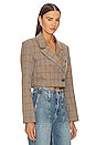 view 3 of 5 Rupi Cropped Blazer in Grey Plaid
