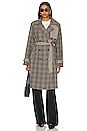 view 2 of 5 Shinely Trench Coat in Brown Plaid Mix