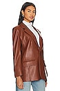 view 3 of 5 Imaan Faux Leather Blazer in Cognac