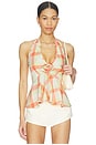 view 1 of 4 Tania Top in Orange And Green Plaid