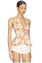 view 2 of 4 Tania Top in Orange And Green Plaid