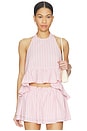 view 1 of 5 Cerise Top in Pink And White Stripe