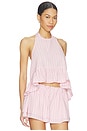 view 2 of 5 Cerise Top in Pink And White Stripe