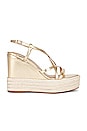 view 1 of 5 Whitlee Wedge in Gold Leather