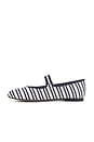 view 5 of 5 Dory Mary Jane Flat in Navy & White Satin