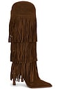 view 1 of 5 Kinzee Fringe Boots in Chestnut Suede