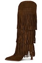 view 5 of 5 Kinzee Fringe Boots in Chestnut Suede