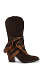 view 1 of 4 BOTTES À TALONS SALLY SCARF in Brown Suede