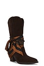 view 2 of 4 BOTTES À TALONS SALLY SCARF in Brown Suede