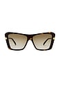 view 1 of 3 Slim Sunglasses in Dark Havana & Gradient Brown