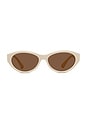 view 1 of 3 Medallion Sunglasses in Ivory & Brown