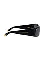 view 4 of 4 Medallion Rectangular Sunglasses in Shiny Black & Smoke