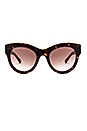 view 1 of 3 LUNETTES DE SOLEIL CARRÉES FALABELLA in Classic Tortoise & Gradient Brown