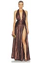 view 1 of 4 Zephyr Gown in Bronze Cacao