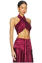 view 2 of 4 Joelle Plisse Halter Top in Wine