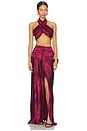 view 4 of 4 Joelle Plisse Halter Top in Wine