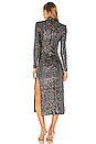 view 4 of 5 Sequin Side Slit Dress in Silver Sequin Stripe