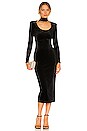 view 1 of 3 Velvet Choker Dress in Black Chevron
