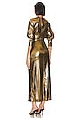 view 3 of 3 Sharp Shoulder Twist Dress in Gold
