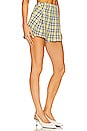 view 2 of 5 Pleated Short in Lime Plaid