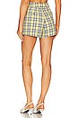 view 3 of 5 Pleated Short in Lime Plaid