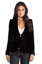 view 2 of 5 Peaked Lapel Velvet Blazer in Black