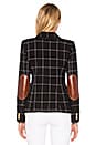 view 3 of 5 Patch Pocket Duchess Blazer in Black Windowpane With Cognac