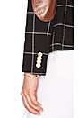 view 5 of 5 Patch Pocket Duchess Blazer in Black Windowpane With Cognac