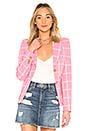 view 1 of 4 Portrait Neck Blazer in Pink Windowpane