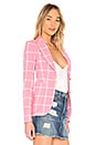 view 2 of 4 Portrait Neck Blazer in Pink Windowpane