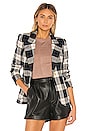 view 1 of 5 Patch Pocket Duchess Blazer in Black & Ivory Plaid