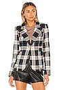 view 2 of 5 Patch Pocket Duchess Blazer in Black & Ivory Plaid