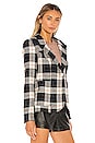 view 3 of 5 Patch Pocket Duchess Blazer in Black & Ivory Plaid
