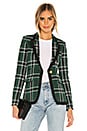 view 1 of 5 Taped Peaked Lapel Blazer in Hunter Green Tartan