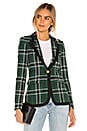 view 2 of 5 Taped Peaked Lapel Blazer in Hunter Green Tartan