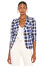 view 1 of 6 Patch Pocket Duchess Blazer in Blue & White Plaid