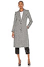 view 2 of 4 Peaked Lapel Coat in Black & White Houndstooth