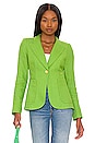 view 2 of 5 Patch Pocket Duchess Blazer with Elbow Patch in Grass with White Leather