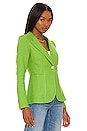 view 3 of 5 Patch Pocket Duchess Blazer with Elbow Patch in Grass with White Leather