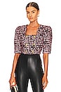 view 1 of 4 CHAQUETA CROPPED in Plum Boucl
