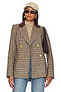 view 2 of 6 Patch Pocket Wedding Blazer in Tan Plaid