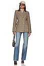 view 5 of 6 Patch Pocket Wedding Blazer in Tan Plaid